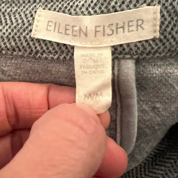 Eileen Fisher Women Size M Moon Herringbone Tweed Knit Motorcycle Jacket - Picture 2 of 13